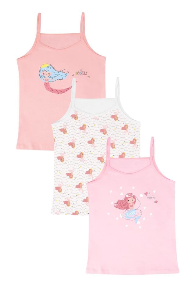 DomiKids Kız Çocuk  Atlet 3'Lü Paket