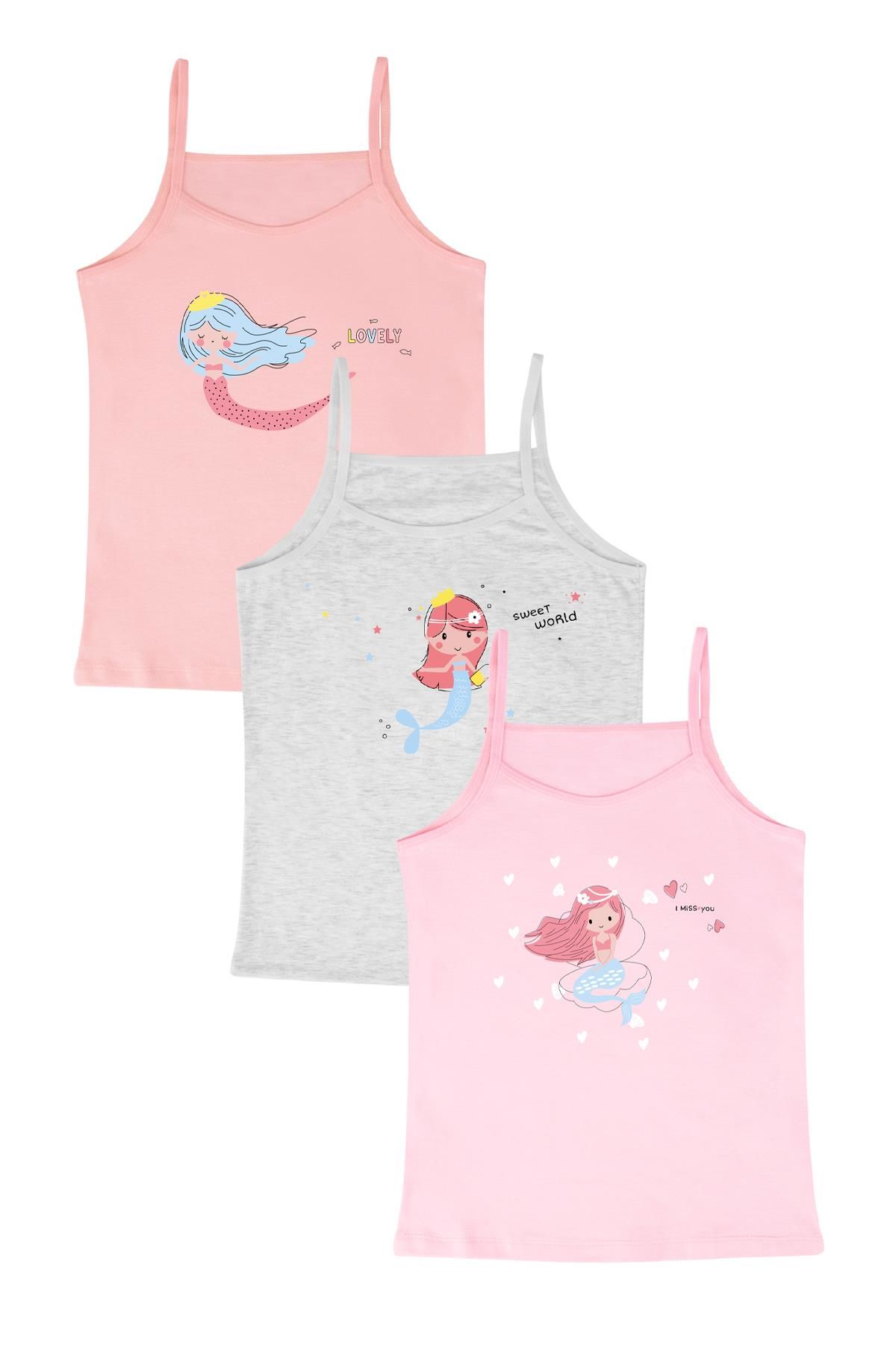 DomiKids Kız Çocuk  Atlet 3'Lü Paket