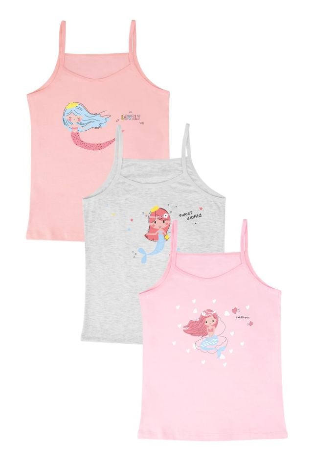 DomiKids Kız Çocuk  Atlet 3'Lü Paket