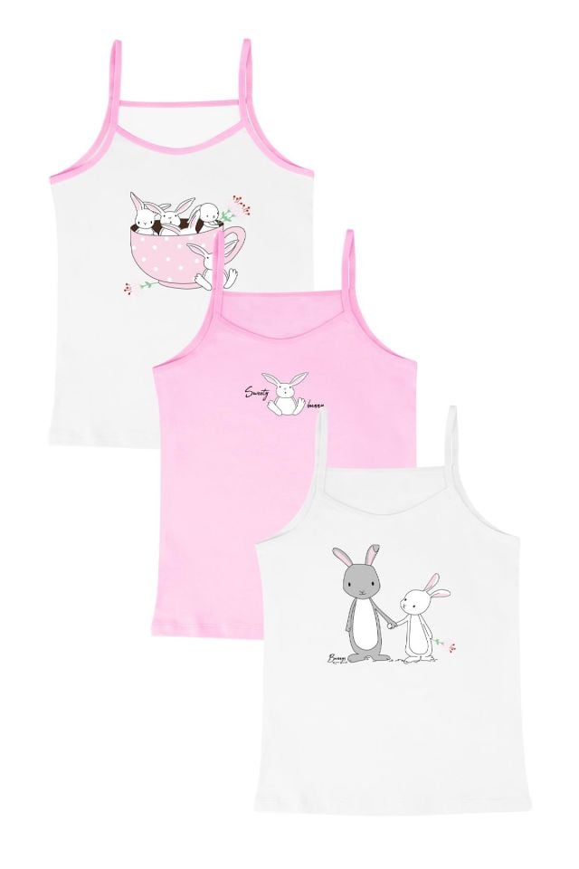 DomiKids Kız Çocuk  Atlet 3'Lü Paket