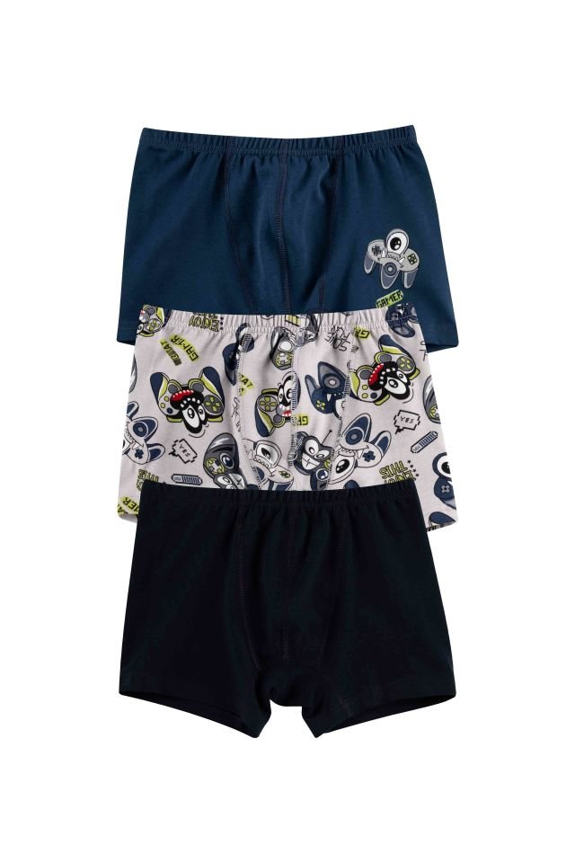 DomiKids Erkek Çocuk Pamuklu  Boxer 3'Lü Paket