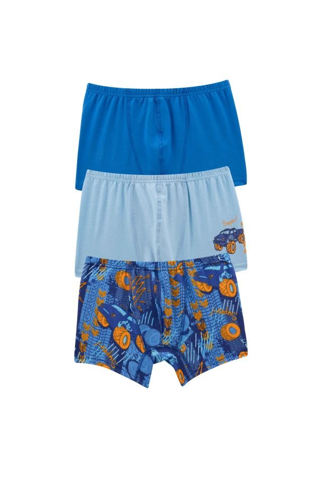 DomiKids Erkek Çocuk Pamuklu  Boxer 3'Lü Paket