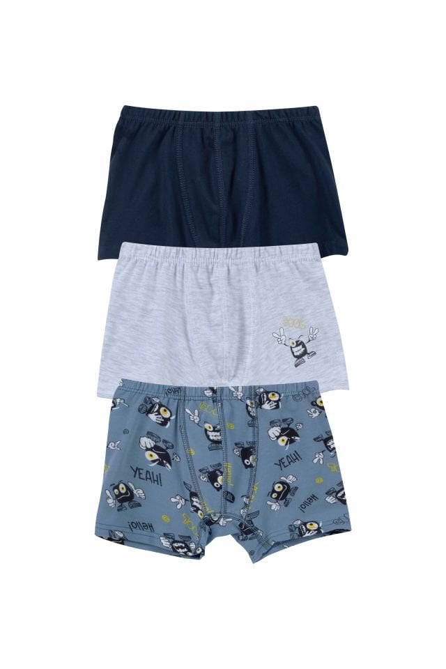 DomiKids Erkek Çocuk Pamuklu  Boxer 3'Lü Paket