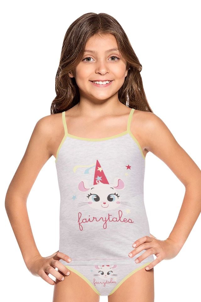 DomiKids Kız Çocuk Pamuklu Atlet Külot Takım 2'li Paket