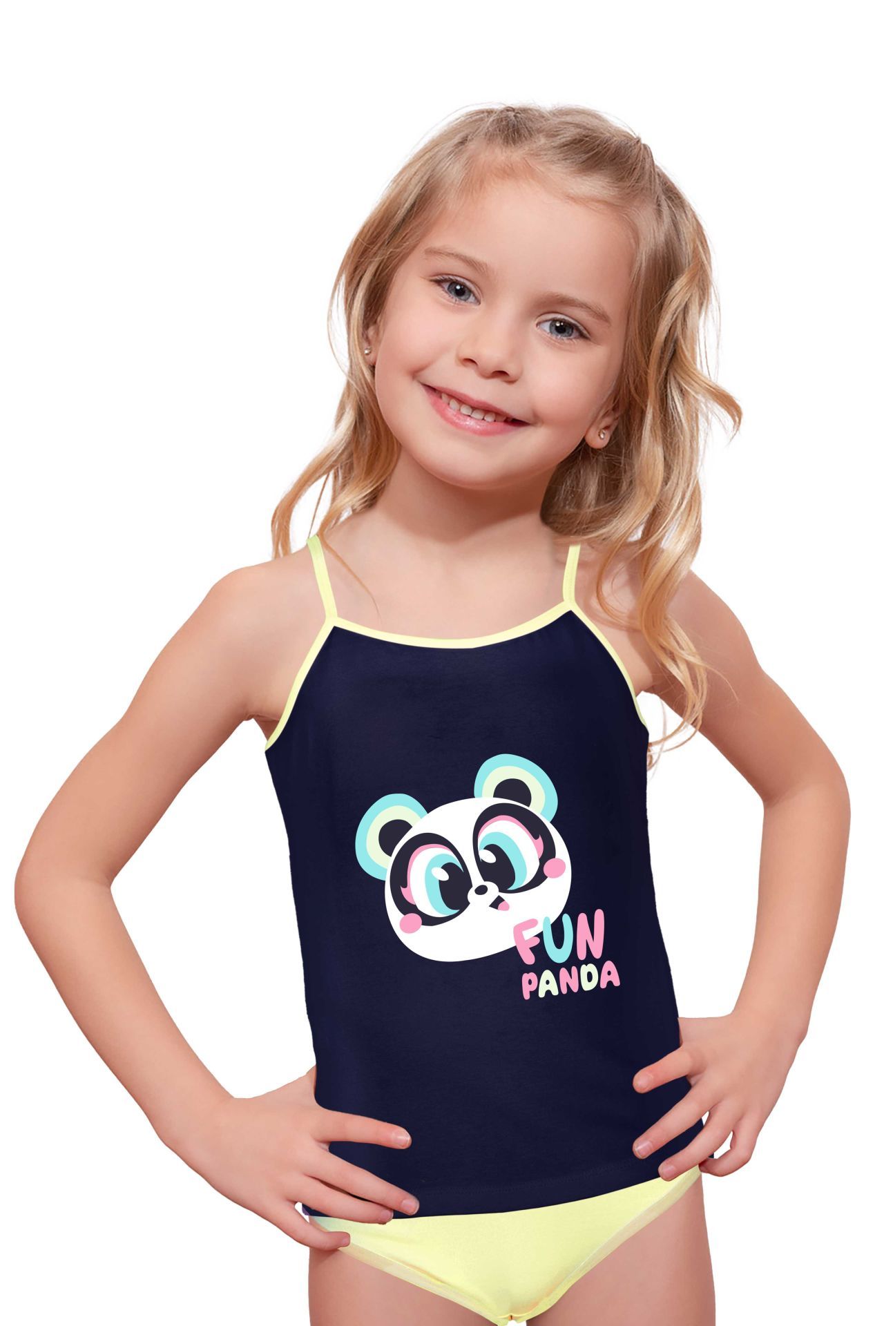 DomiKids Kız Çocuk Pamuklu Atlet Külot Takım 2'li Paket