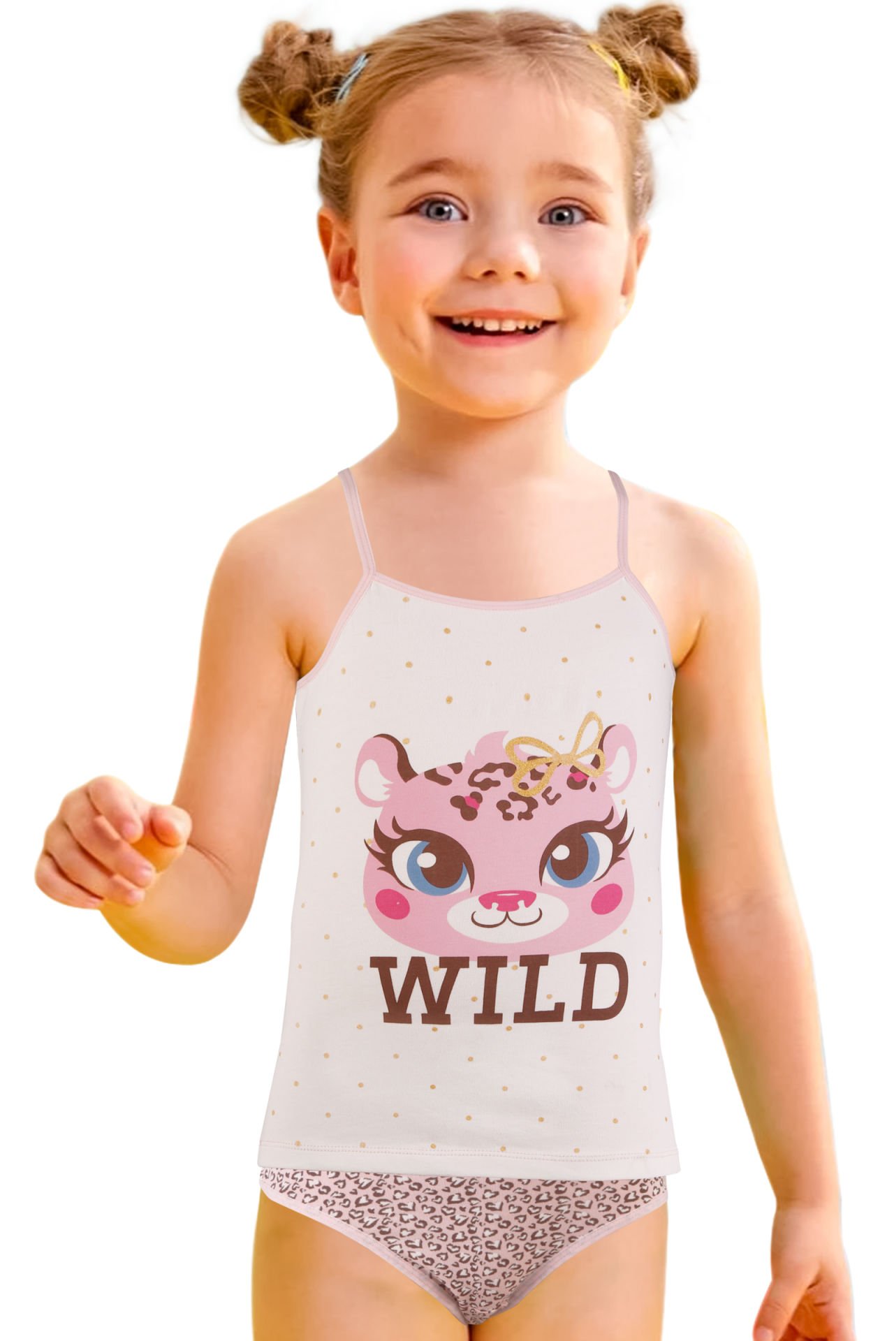 DomiKids Kız Çocuk Pamuklu Atlet Külot Takım 2'li Paket
