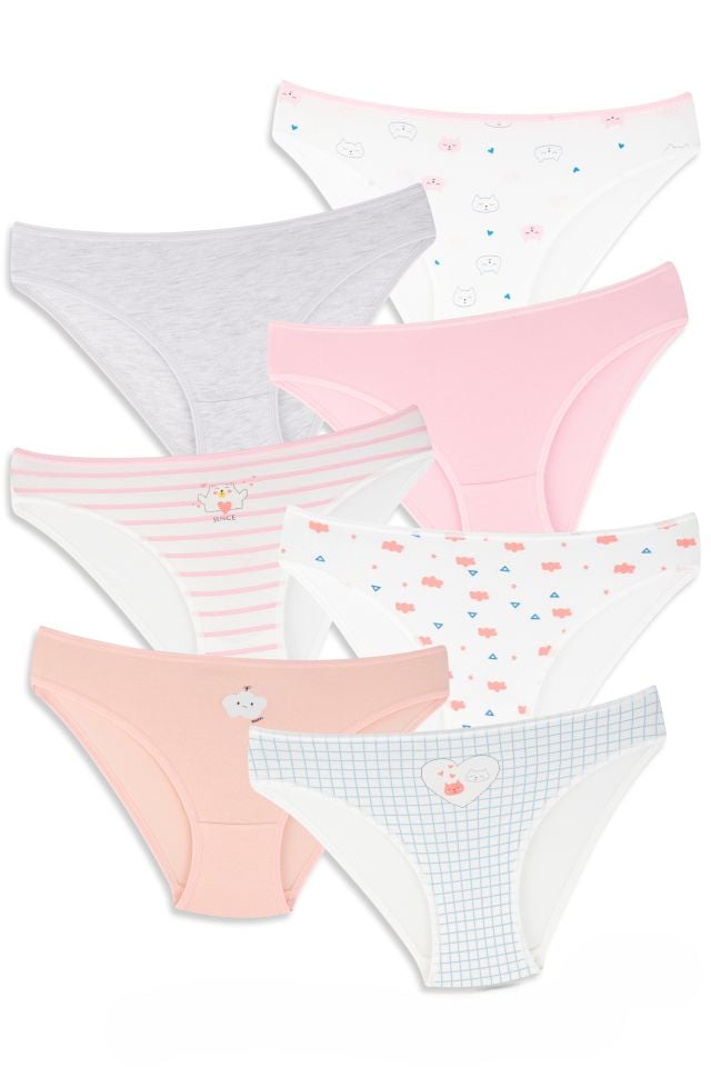 DomiKids Kız Çocuk Pamuklu Külot 7'Li Paket