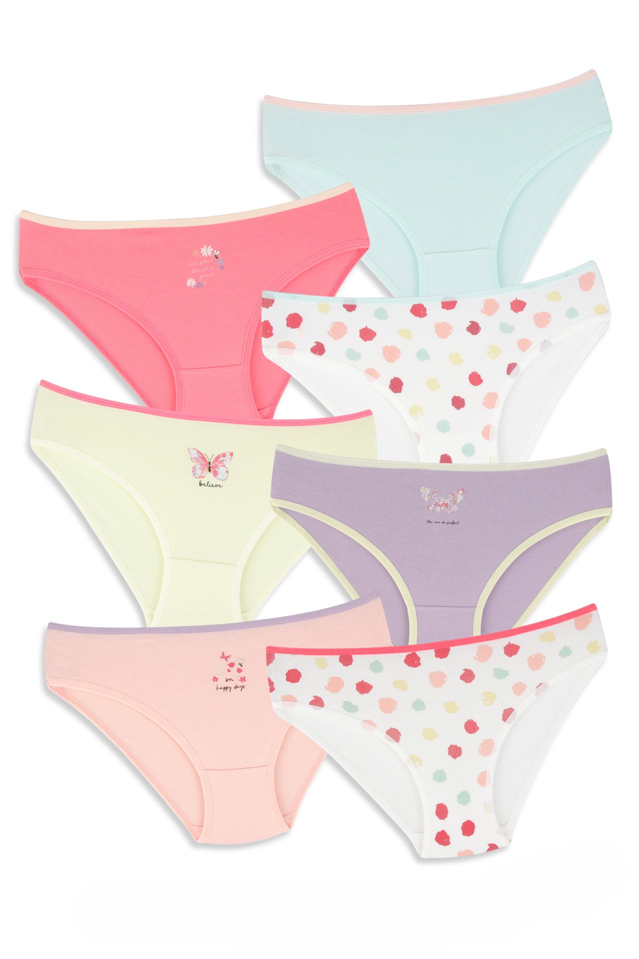 DomiKids Kız Çocuk Pamuklu Külot 7'Li Paket