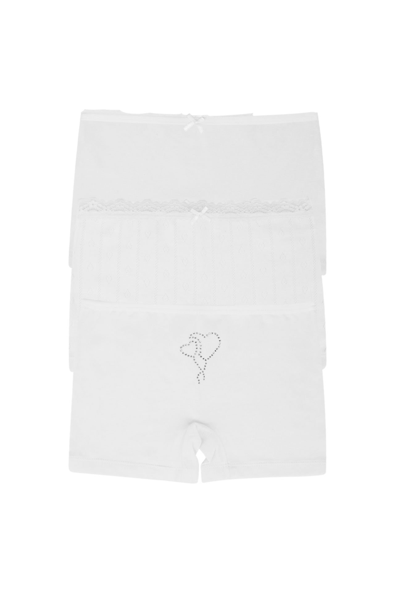 DomiKids Kız Çocuk Pamuklu Boxer 3'Lü Paket