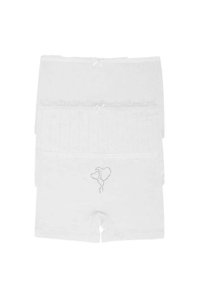 DomiKids Kız Çocuk Pamuklu Boxer 3'Lü Paket